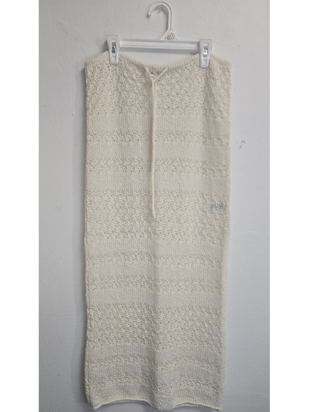 Wild Fable Women’s S Ivory Crochet Knit Maxi Skirt High Slit